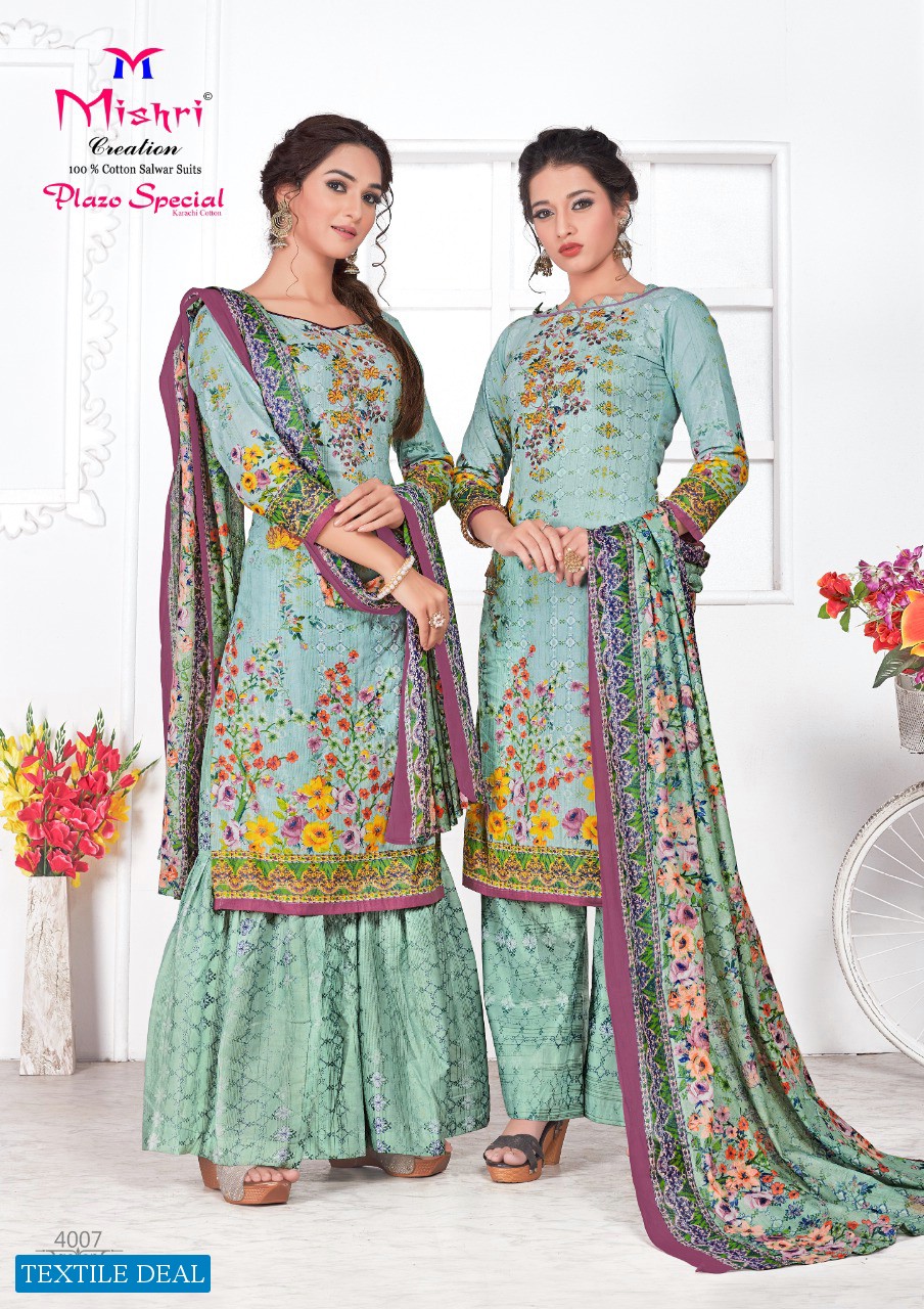 Mishri Plazo Special Vol-4 Wholesale Karachi Cotton Dress Material