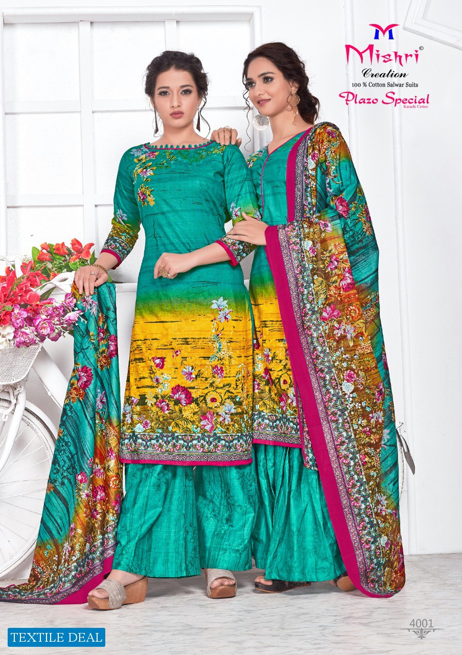 Mishri Plazo Special Vol-4 Wholesale Karachi Cotton Dress Material