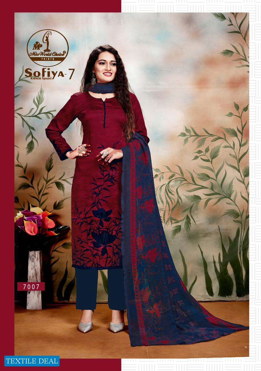 Miss World Sofiya Karachi Vol-7 Wholesale Printed Dress Material