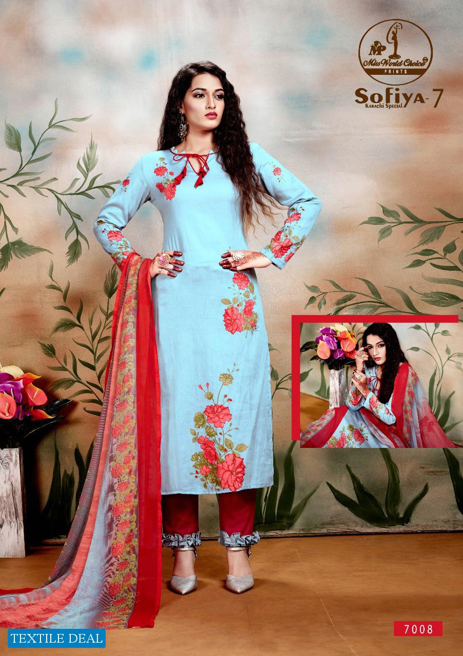 Miss World Sofiya Karachi Vol-7 Wholesale Printed Dress Material