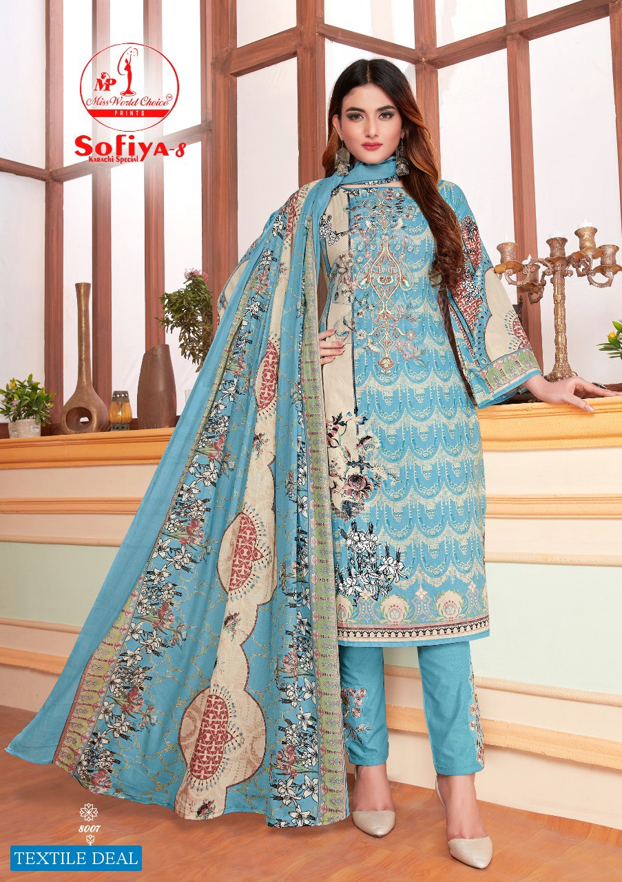 Miss World Sofiya Karachi Vol-8 Wholesale Printed Dress Material