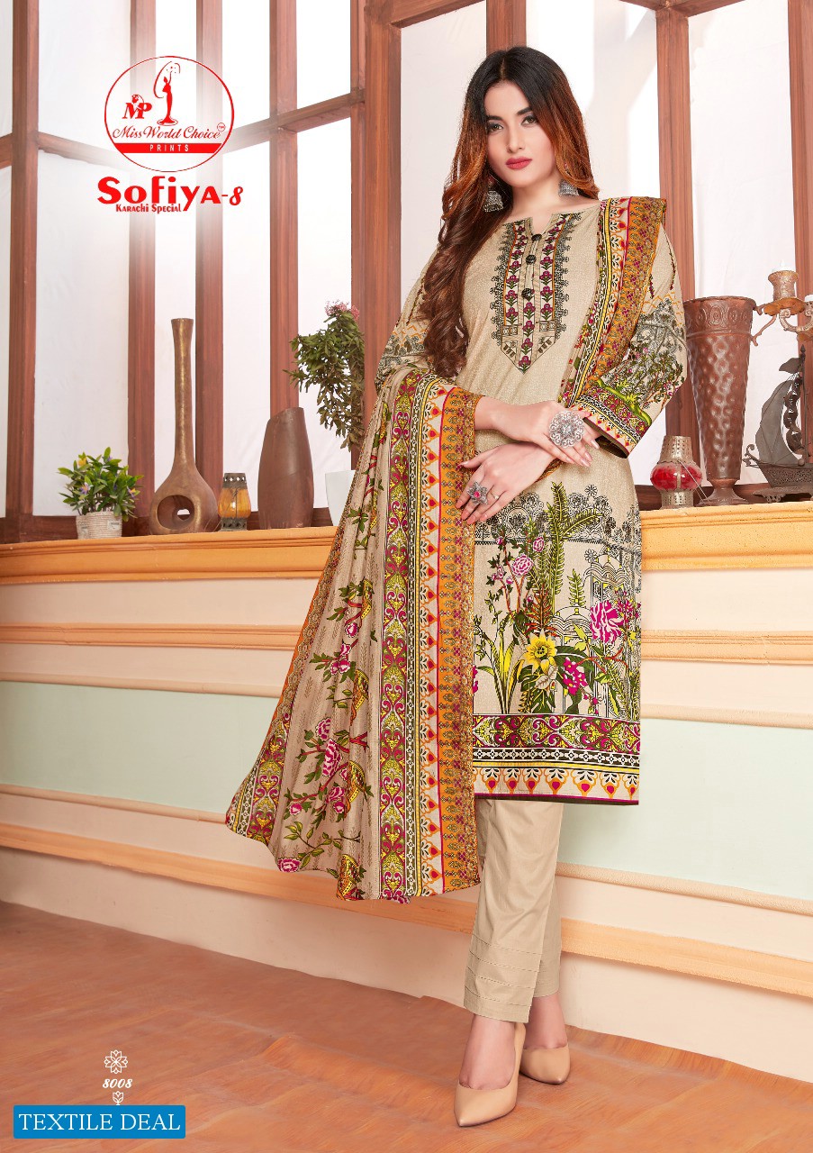 Miss World Sofiya Karachi Vol-8 Wholesale Printed Dress Material