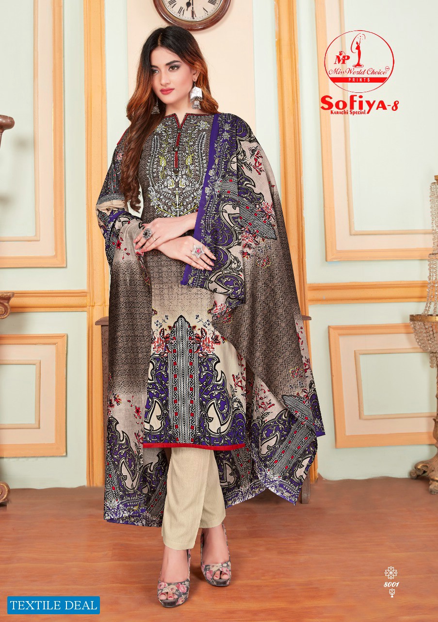 Miss World Sofiya Karachi Vol-8 Wholesale Printed Dress Material