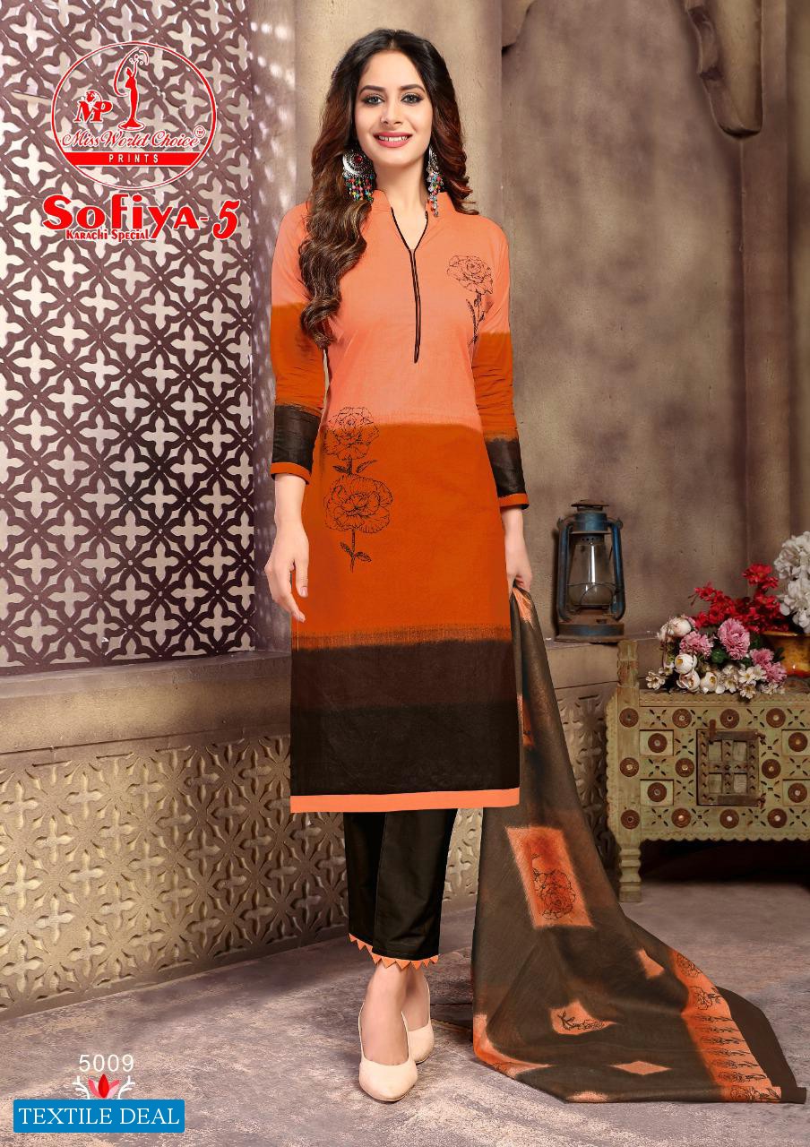 Miss World Sofiya karachi vol-5 Wholesale Printed dress Material