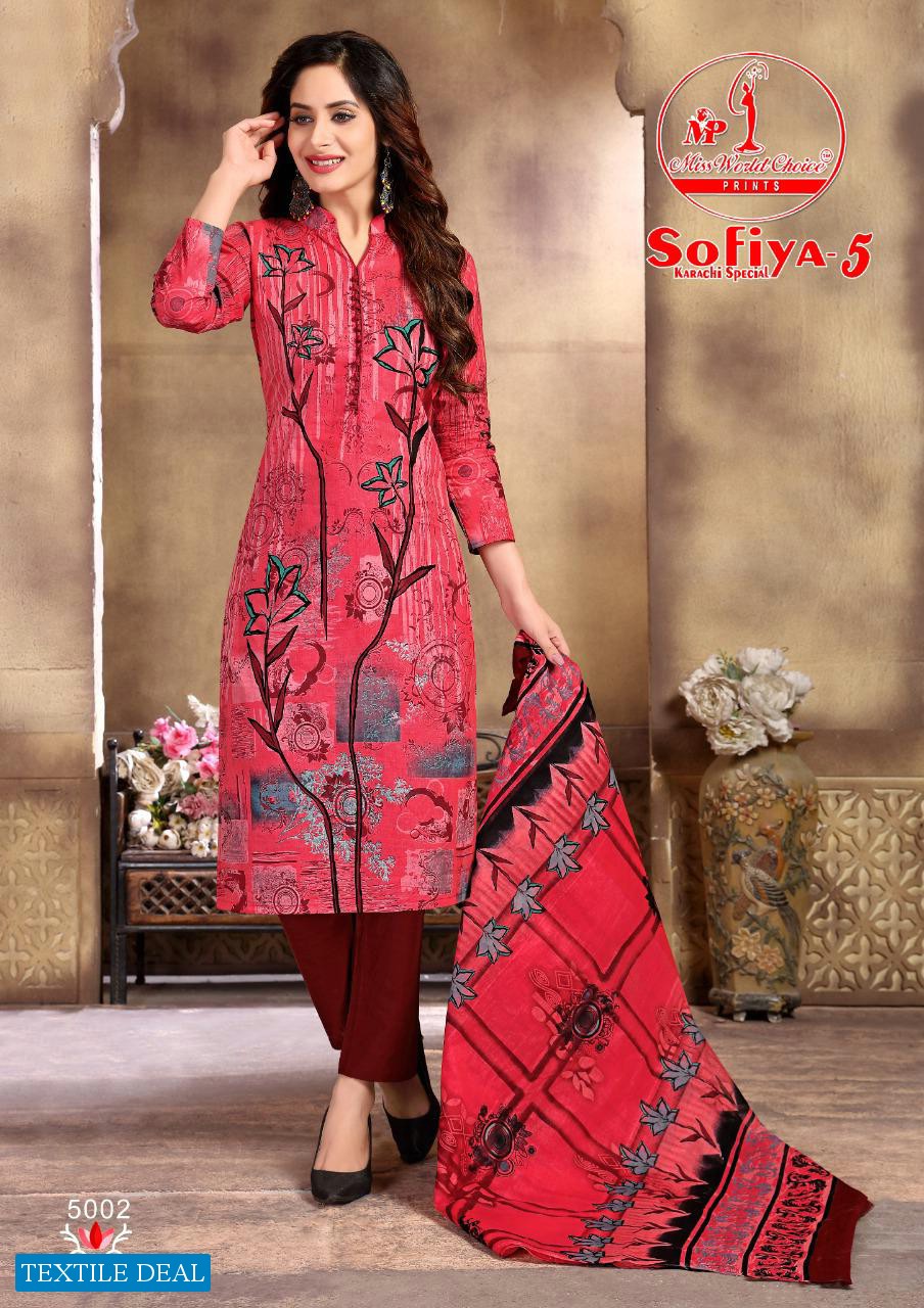 Miss World Sofiya karachi vol-5 Wholesale Printed dress Material