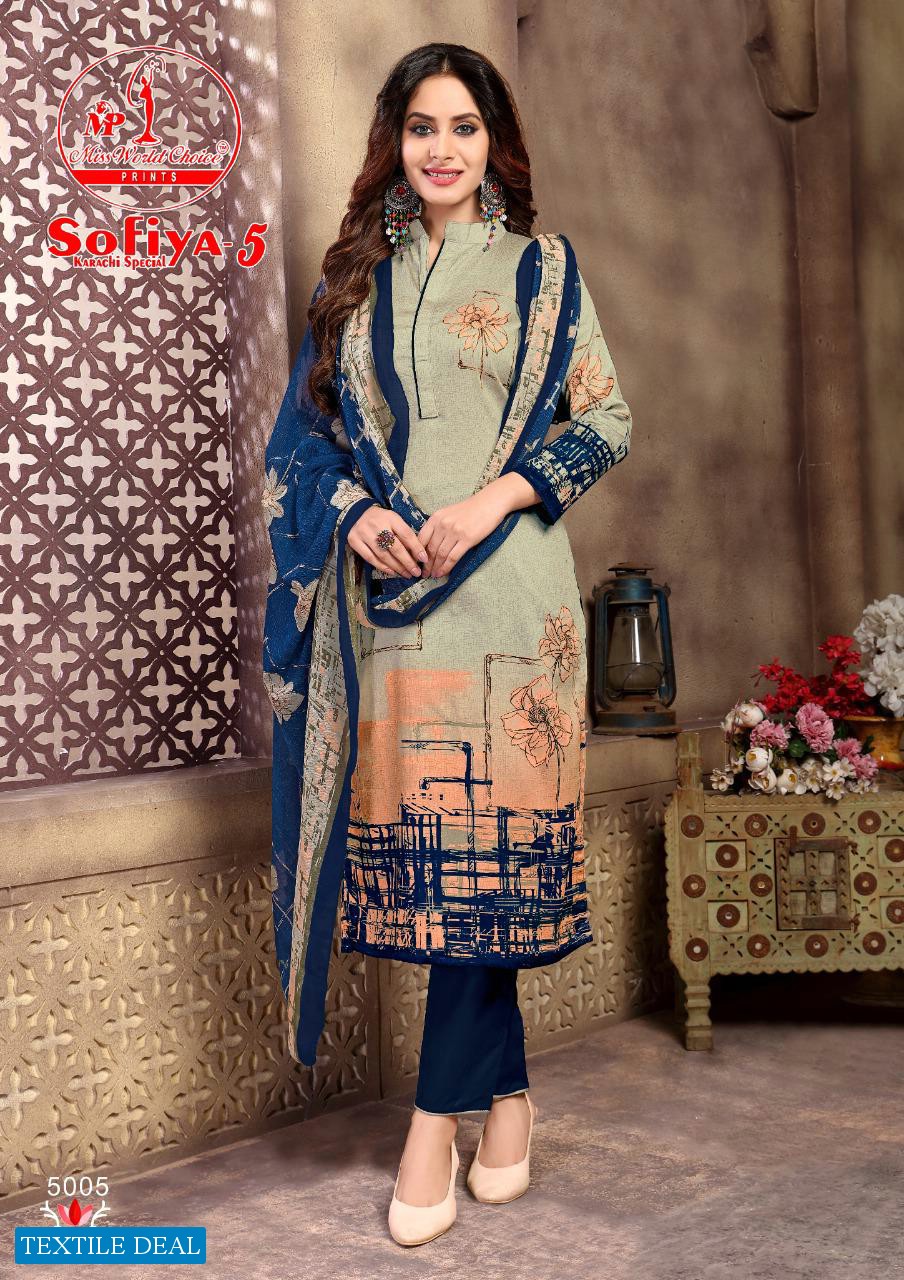 Miss World Sofiya karachi vol-5 Wholesale Printed dress Material