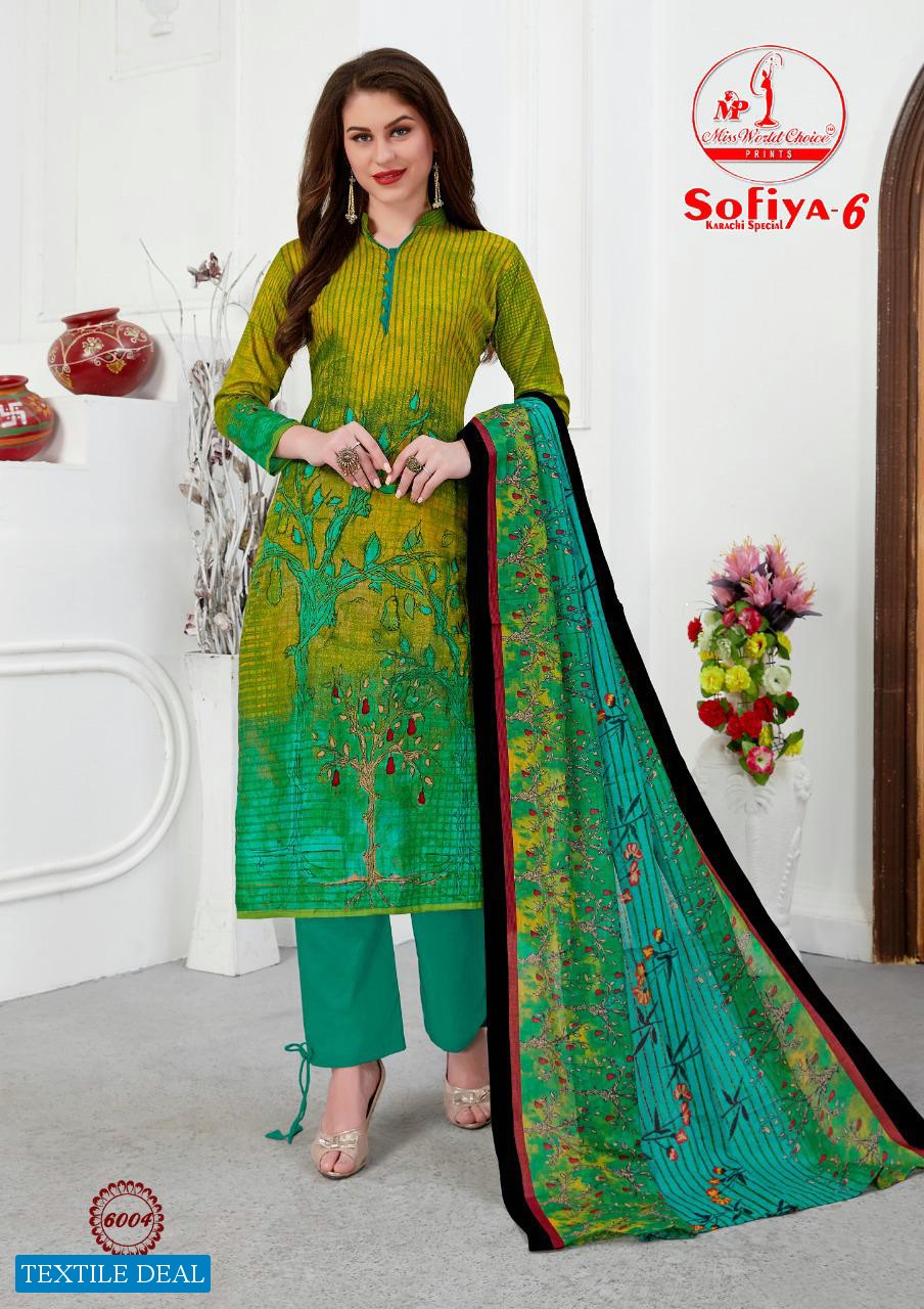 Miss World Sofiya karachi vol-6 Wholesale Printed dress Material