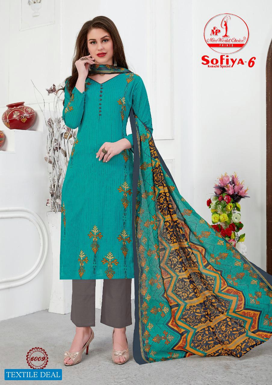 Miss World Sofiya karachi vol-6 Wholesale Printed dress Material