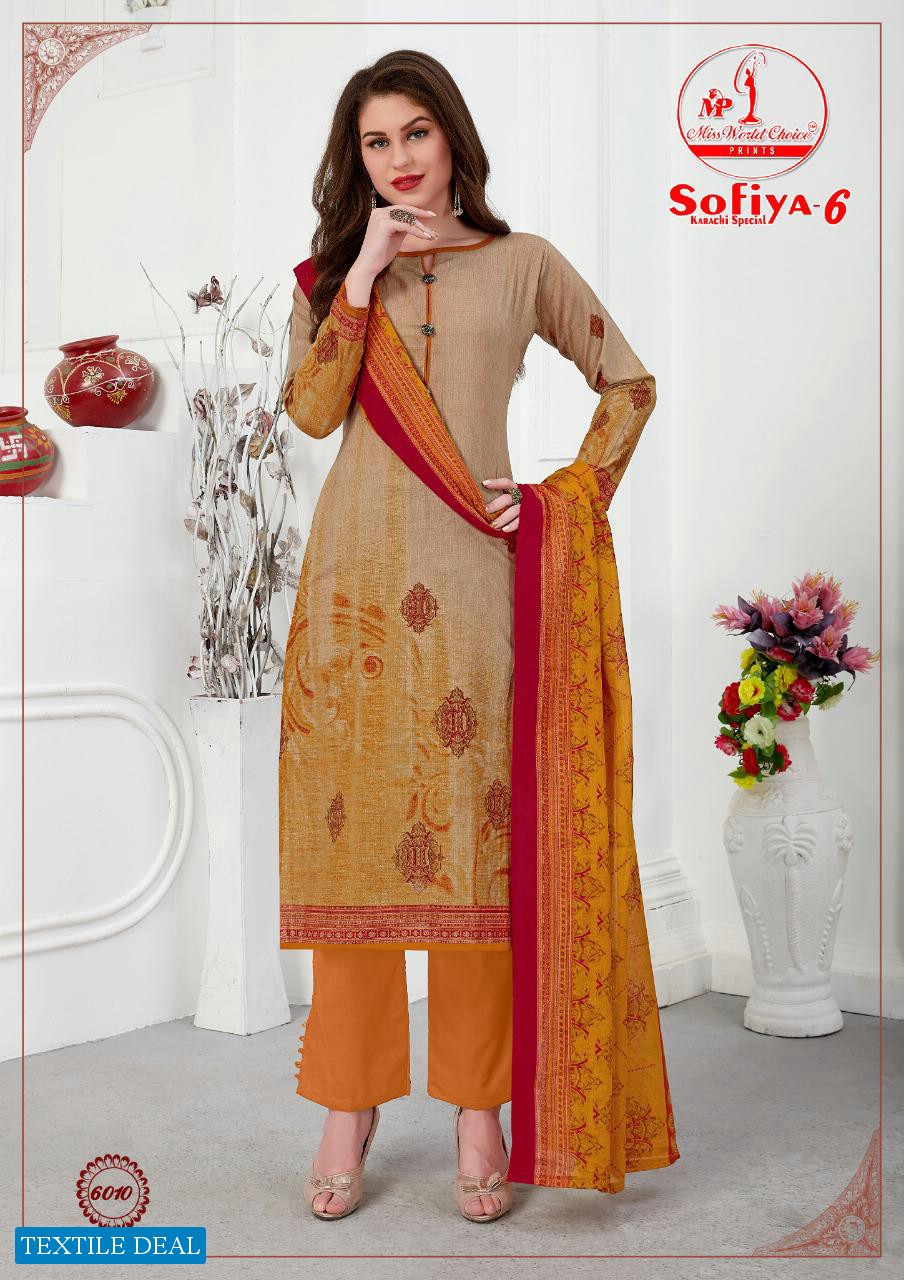 Miss World Sofiya karachi vol-6 Wholesale Printed dress Material