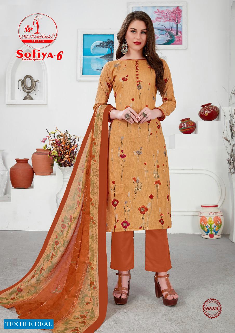 Miss World Sofiya karachi vol-6 Wholesale Printed dress Material