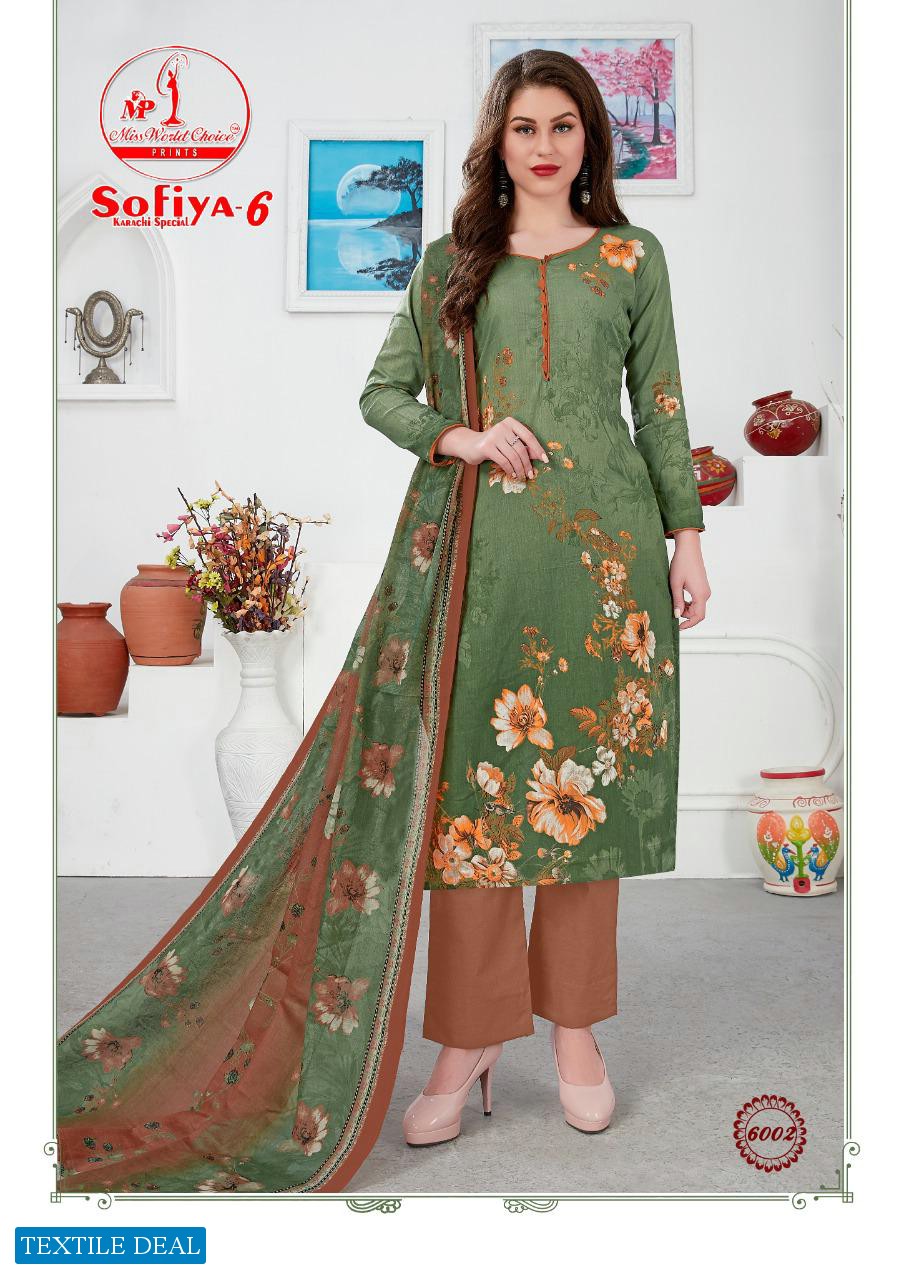 Miss World Sofiya karachi vol-6 Wholesale Printed dress Material