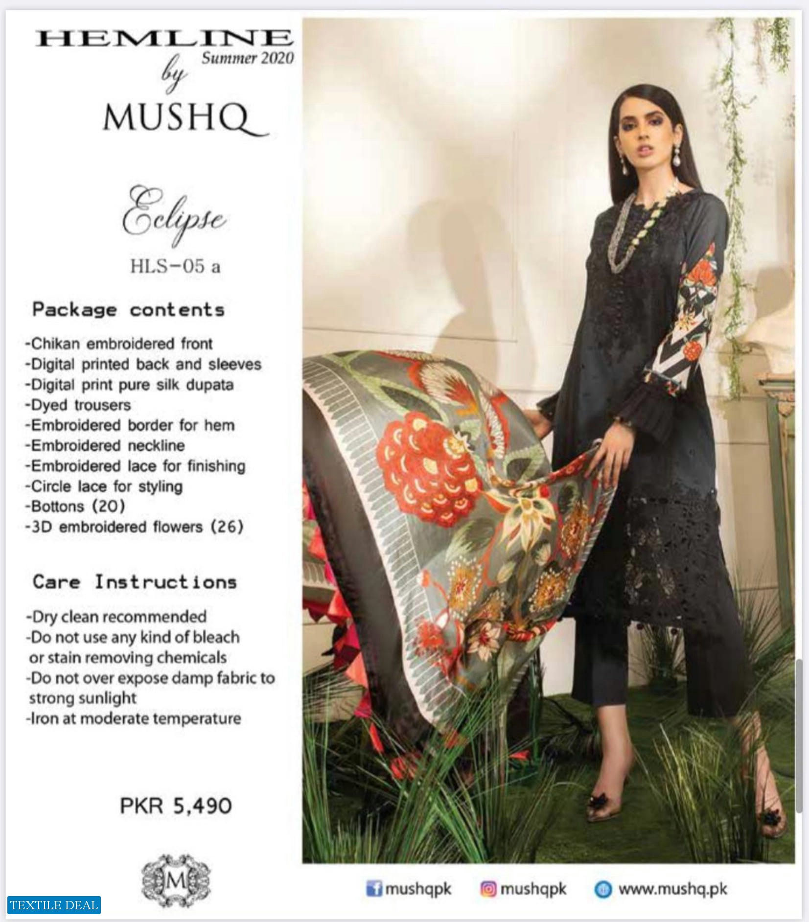 Mushq Hemline Luxury Lawn Hit Codes Wholesale Pakistani Dress
