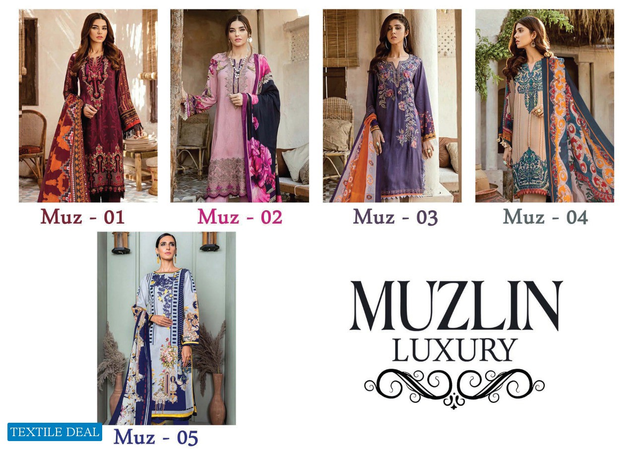 Muzlin Luxury Wholesale Pure Cotton Printed Dress Material