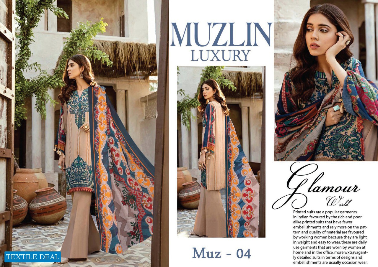 Muzlin Luxury Wholesale Pure Cotton Printed Dress Material