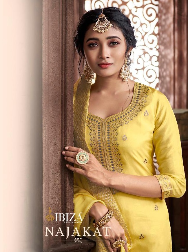 NAJAKAT BY IBIZA PURE RUSSIAL JACQUARD HEAVY SALWAR SUITS COLLECTIONS