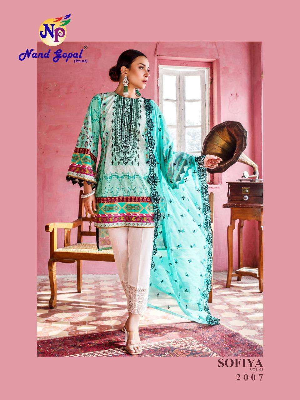 NANDGOPAL PRINTS SOFIYA VOL 2 PURE COTTON PRINTED LADIES SUITS WHOLESALER