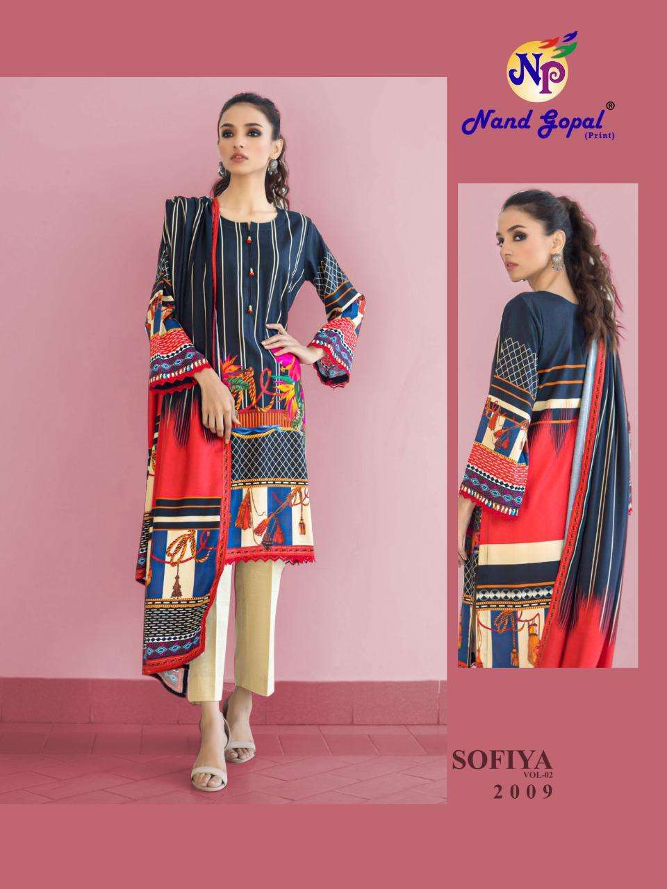 NANDGOPAL PRINTS SOFIYA VOL 2 PURE COTTON PRINTED LADIES SUITS WHOLESALER