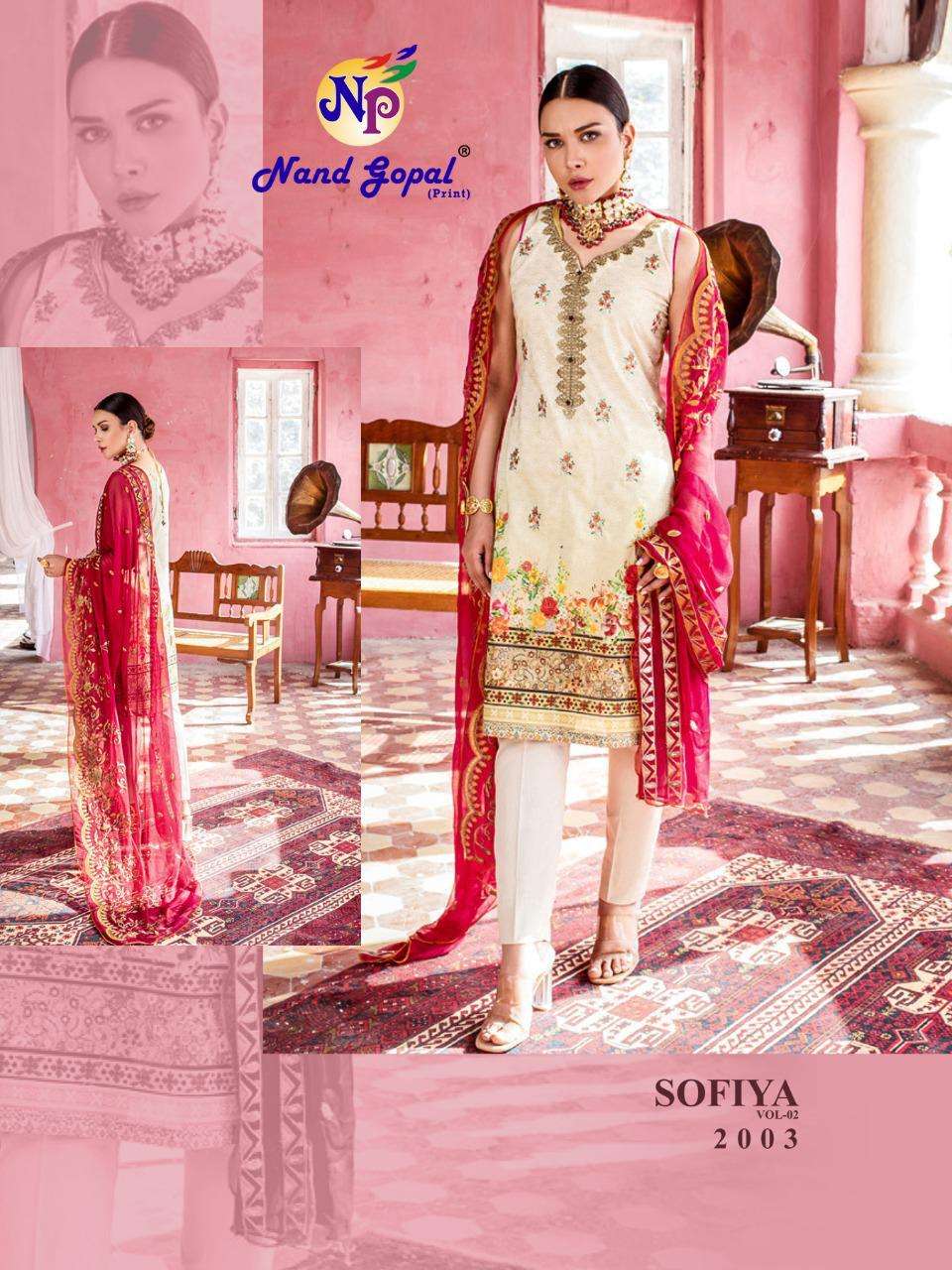 NANDGOPAL PRINTS SOFIYA VOL 2 PURE COTTON PRINTED LADIES SUITS WHOLESALER