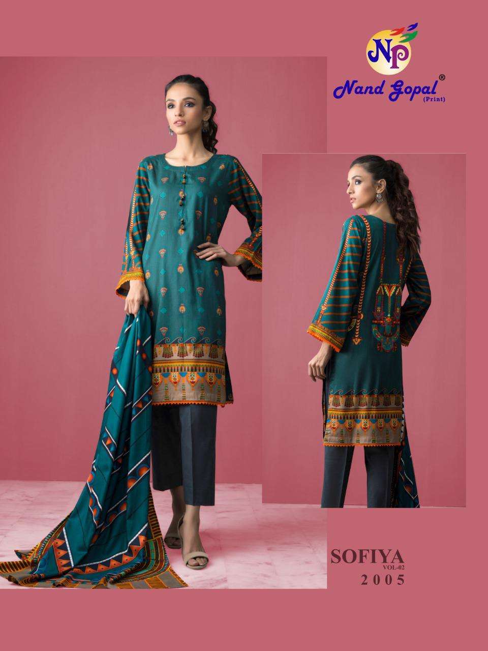 NANDGOPAL PRINTS SOFIYA VOL 2 PURE COTTON PRINTED LADIES SUITS WHOLESALER