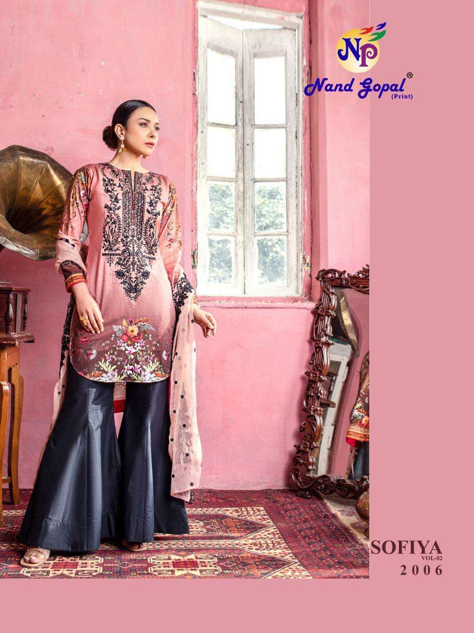 NANDGOPAL PRINTS SOFIYA VOL 2 PURE COTTON PRINTED LADIES SUITS WHOLESALER