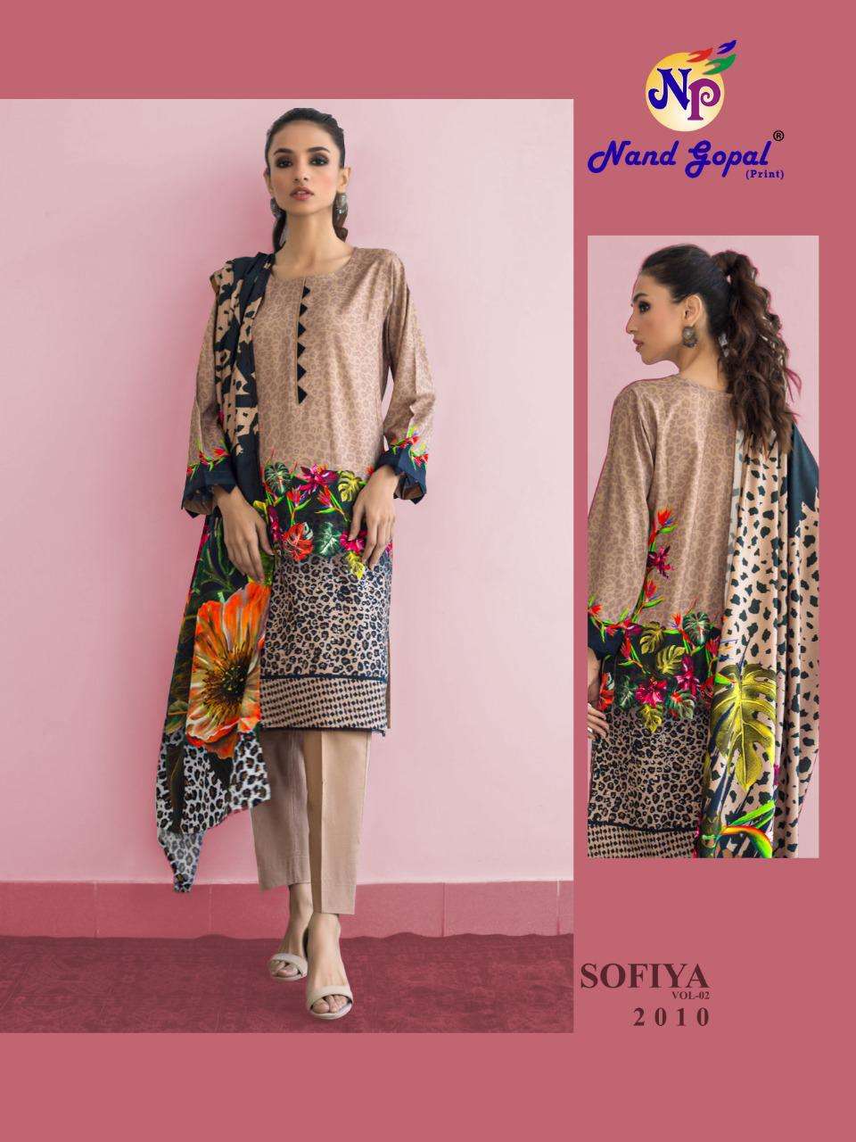 NANDGOPAL PRINTS SOFIYA VOL 2 PURE COTTON PRINTED LADIES SUITS WHOLESALER