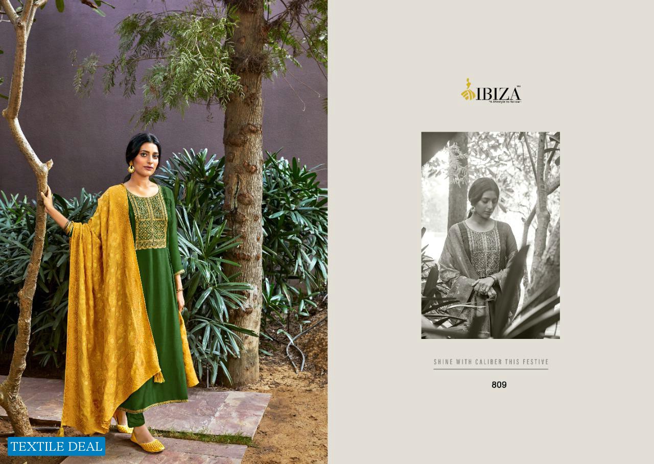 NARGIS BY IBIZA PURE SILK WITH FANCY EMBROIDERY HEAVY STYLISH DRESS MATERIALS IN INDIA