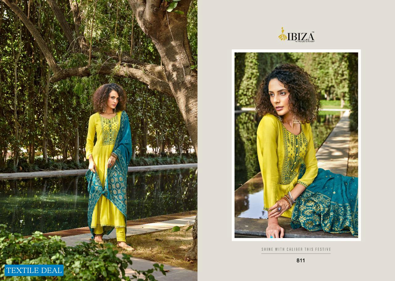 NARGIS BY IBIZA PURE SILK WITH FANCY EMBROIDERY HEAVY STYLISH DRESS MATERIALS IN INDIA