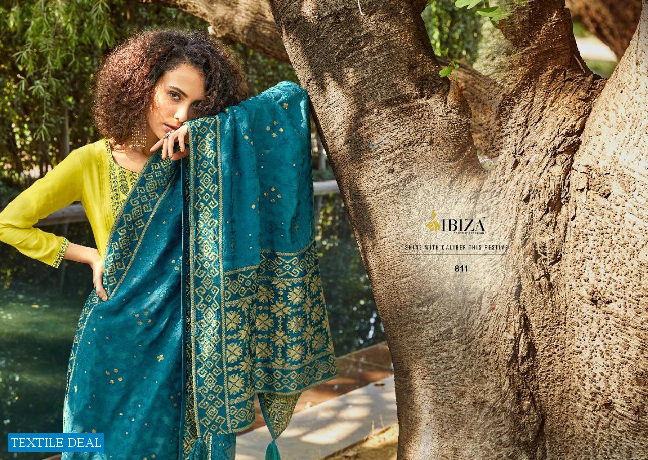 NARGIS BY IBIZA PURE SILK WITH FANCY EMBROIDERY HEAVY STYLISH DRESS MATERIALS IN INDIA