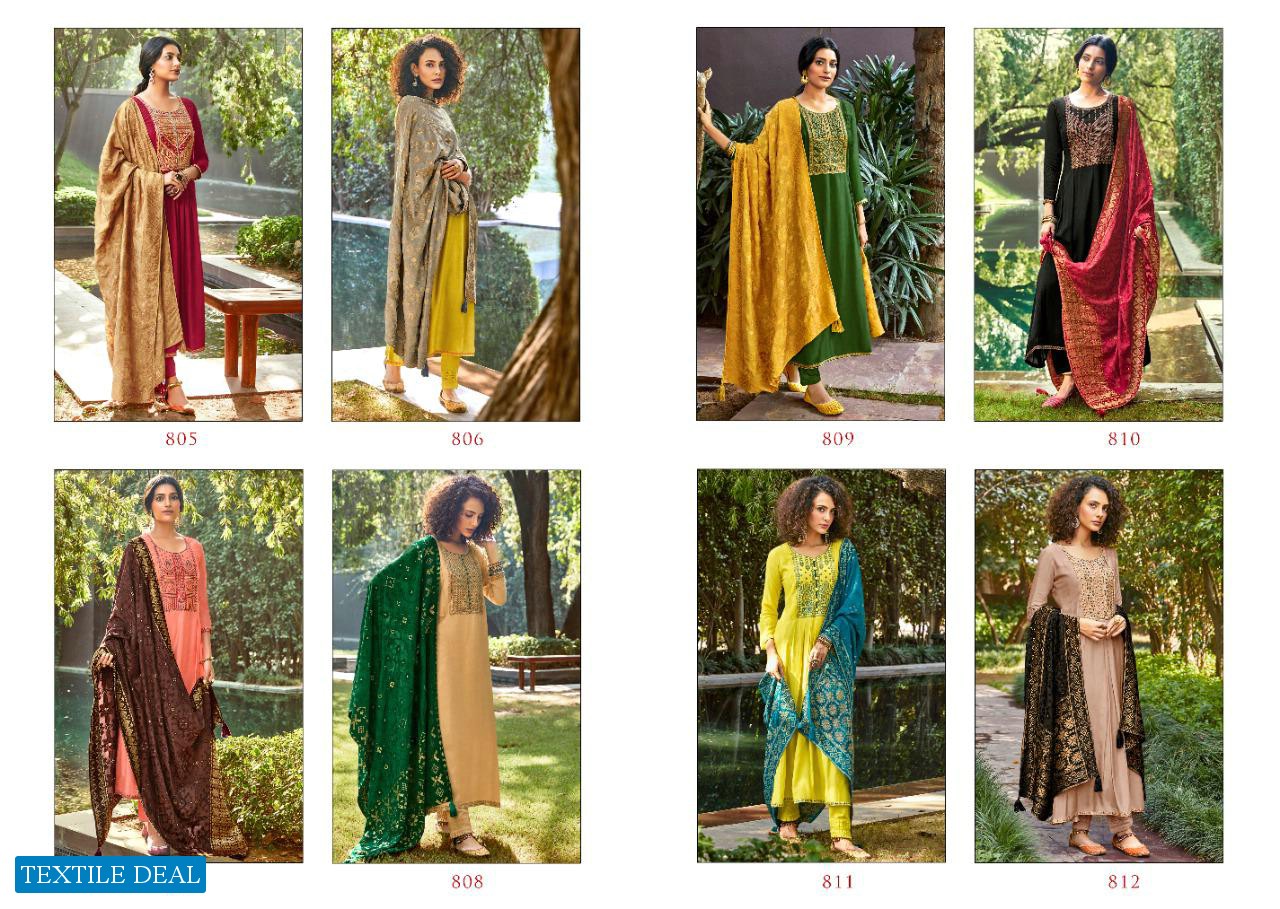 NARGIS BY IBIZA PURE SILK WITH FANCY EMBROIDERY HEAVY STYLISH DRESS MATERIALS IN INDIA