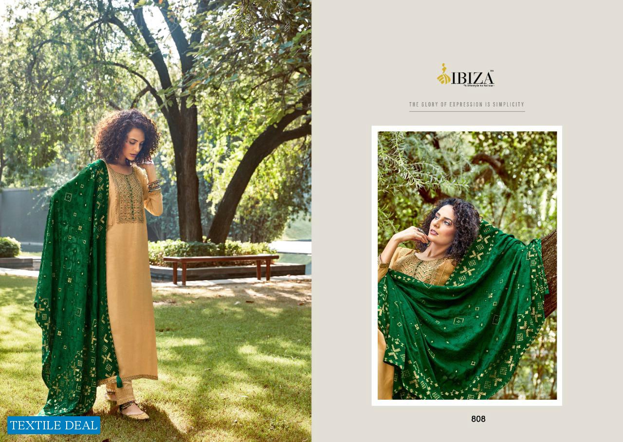 NARGIS BY IBIZA PURE SILK WITH FANCY EMBROIDERY HEAVY STYLISH DRESS MATERIALS IN INDIA