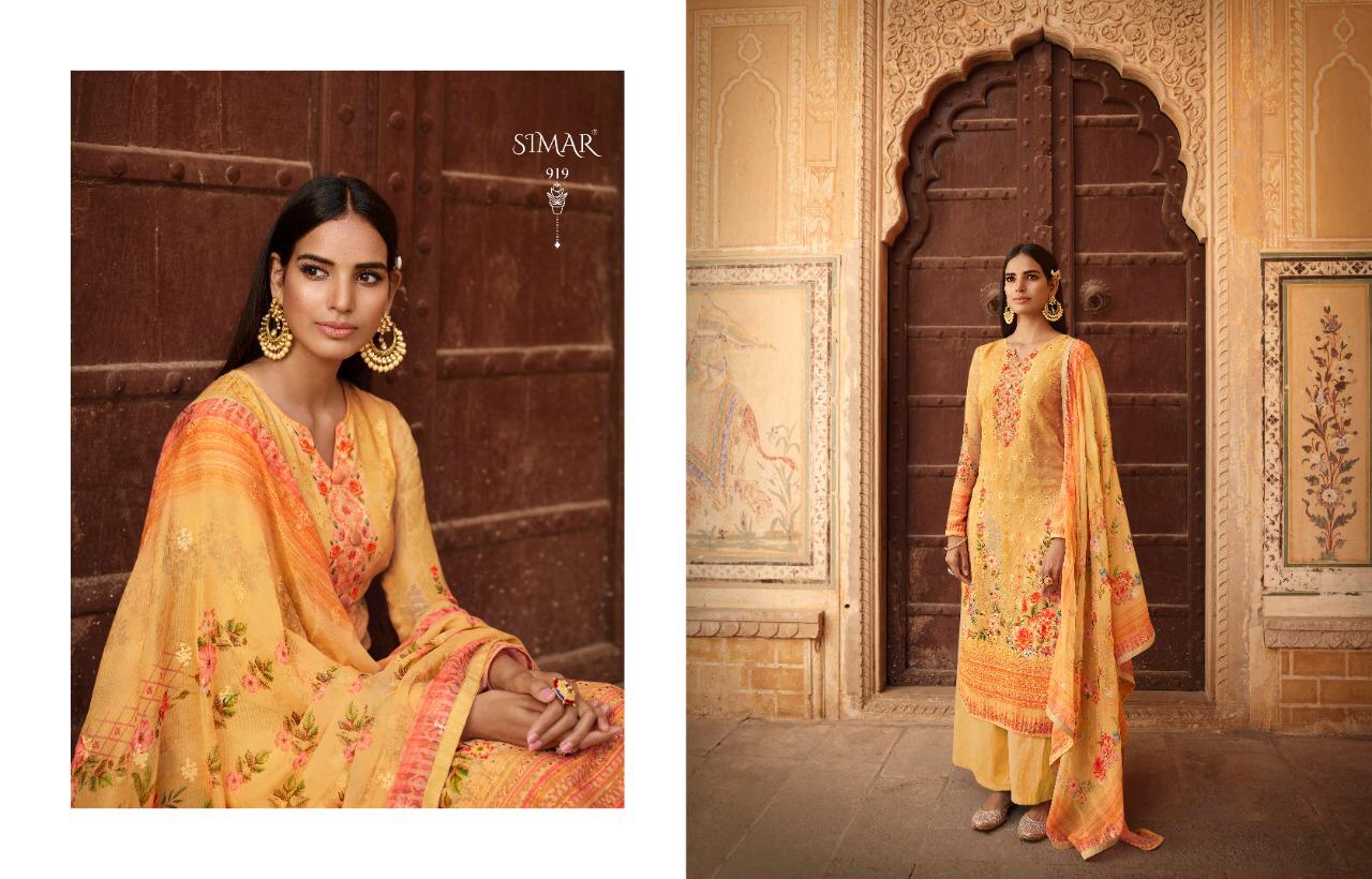 NIHAR VOL 2 BY GLOSSY SIMAR PURE GEORGETTE EMBROIDERY WORK DIGITAL PRINT SALWAR KAMEEZ