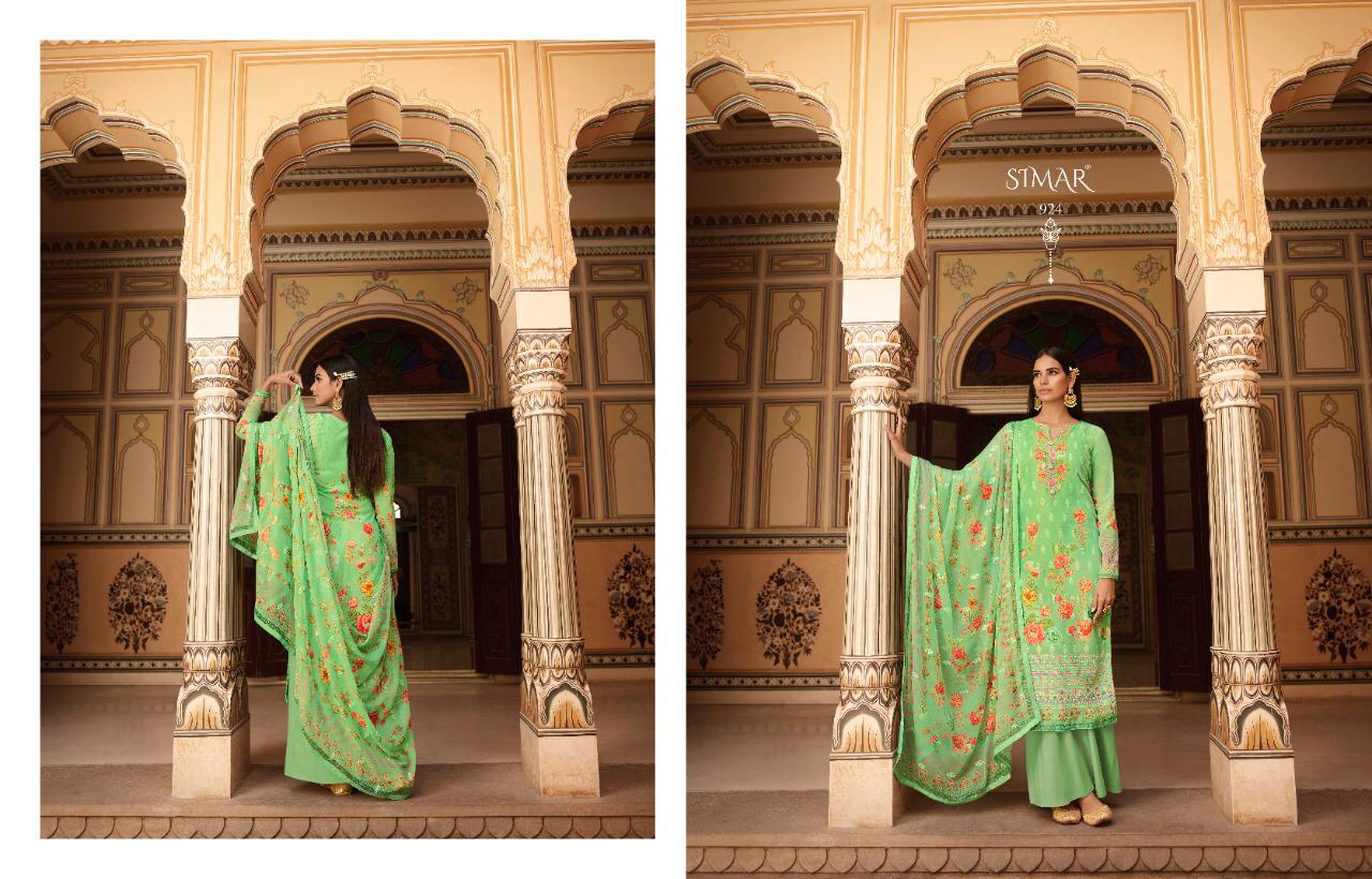 NIHAR VOL 2 BY GLOSSY SIMAR PURE GEORGETTE EMBROIDERY WORK DIGITAL PRINT SALWAR KAMEEZ