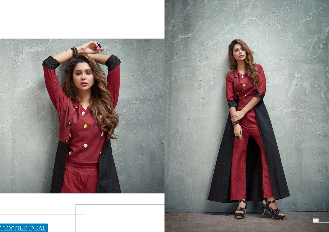 NITISHA NX PRESENT AURA SHRUG BANARASI COTTON SILK TOP AND BOTTOM WITH JACKET