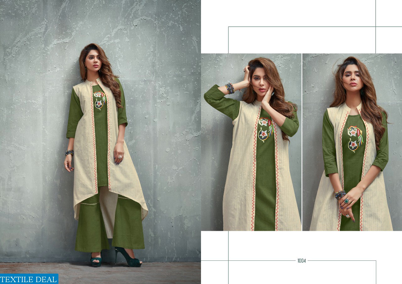 NITISHA NX PRESENT AURA SHRUG BANARASI COTTON SILK TOP AND BOTTOM WITH JACKET