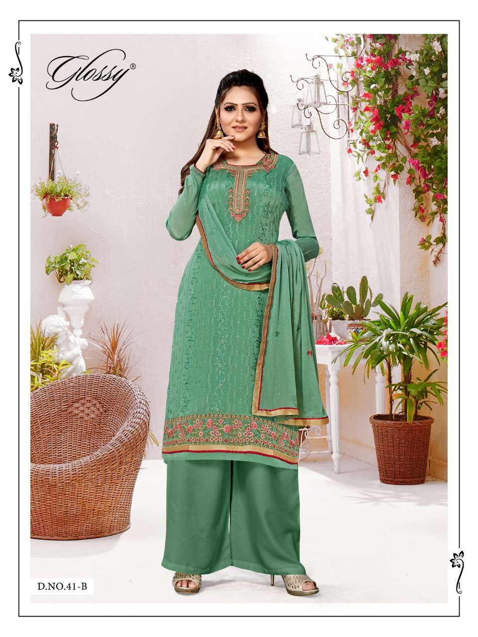NOOR BY GLOSSY VISCOSE CHINON EXCLUSIVE SALWAR KAMEEZ WHOLESALER