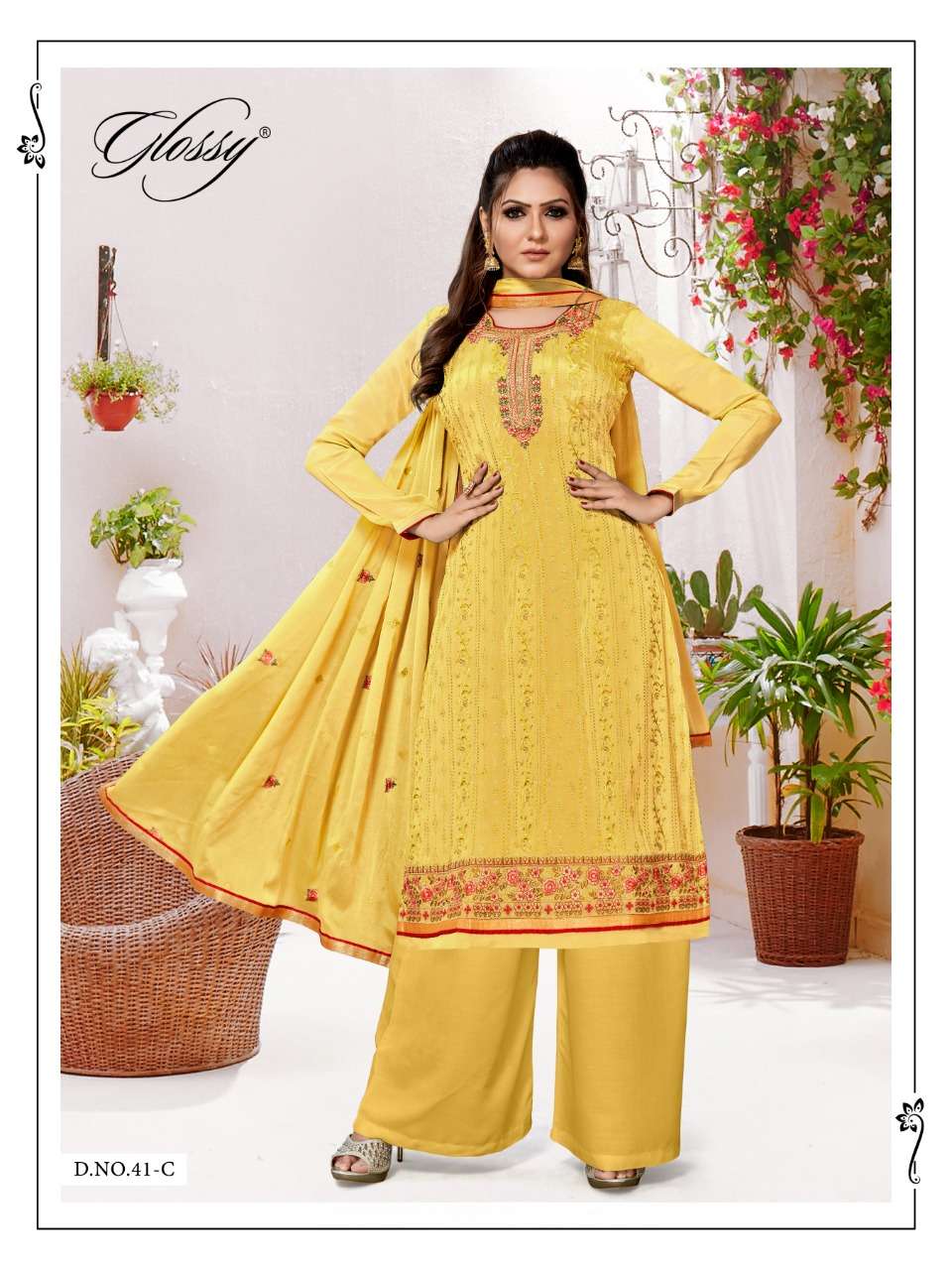 NOOR BY GLOSSY VISCOSE CHINON EXCLUSIVE SALWAR KAMEEZ WHOLESALER
