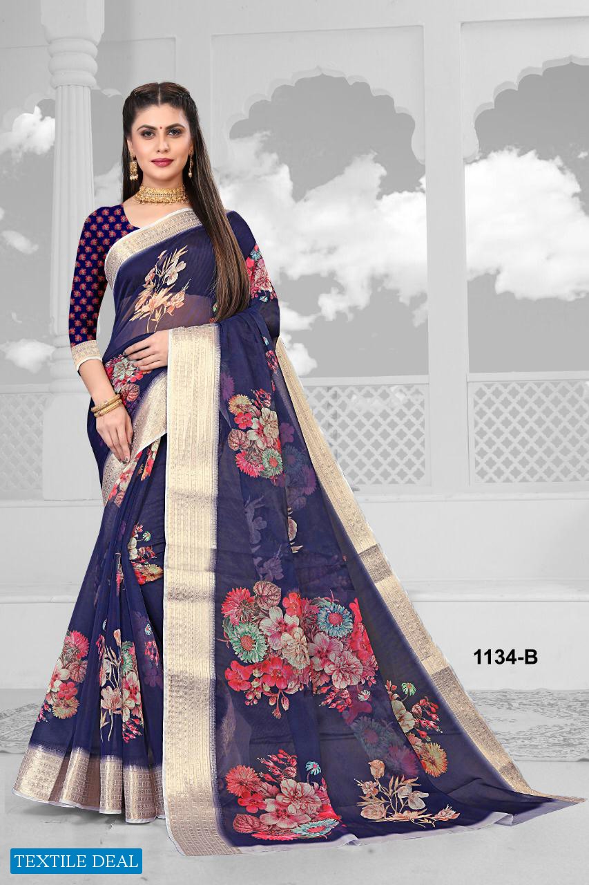 NP 1134 Wholesale Fine Fabrics Indian Sarees