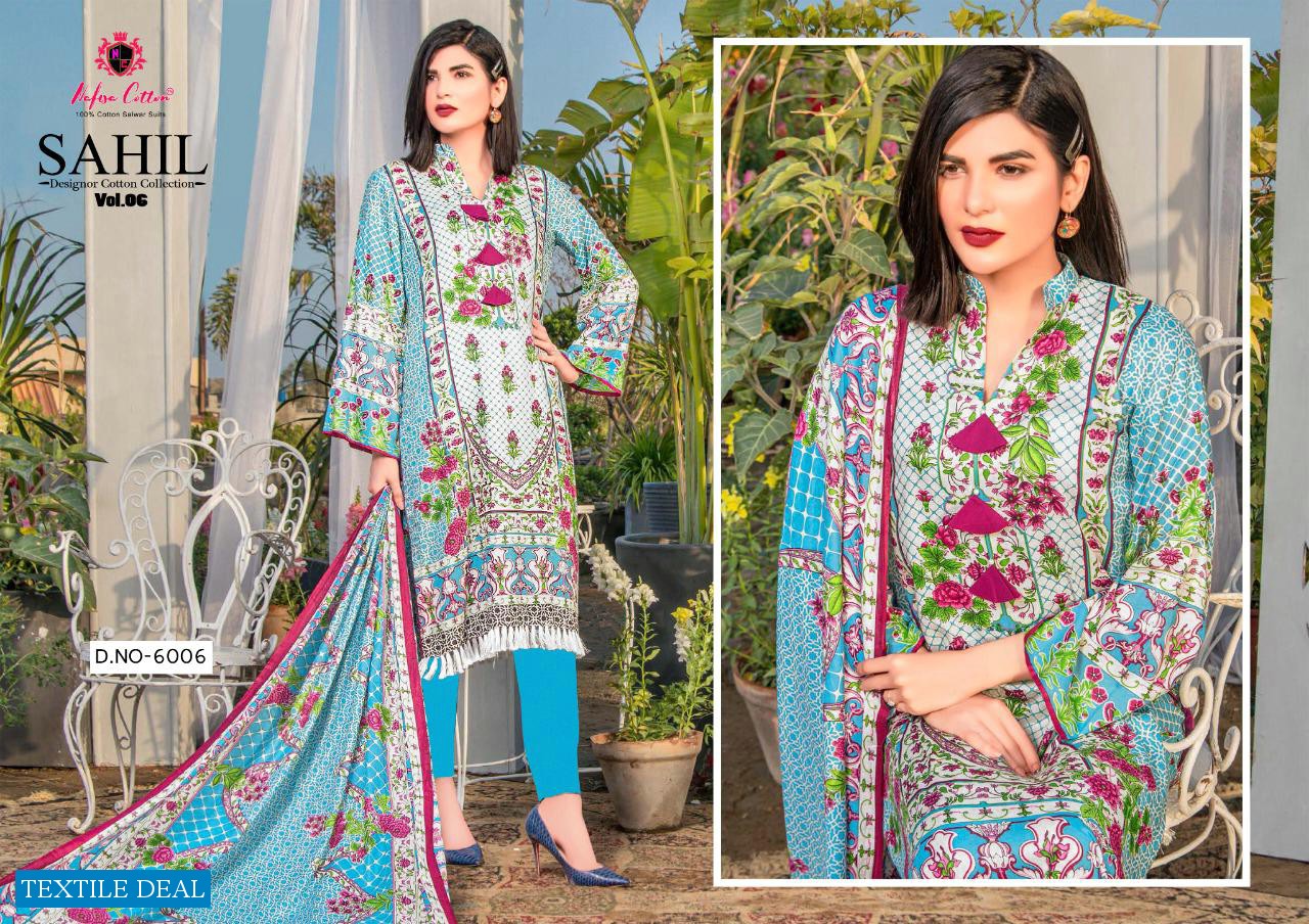 Nafisa Cotton Sahil Designer Cotton Vol-6 Wholesale Karachi Print Dress Material