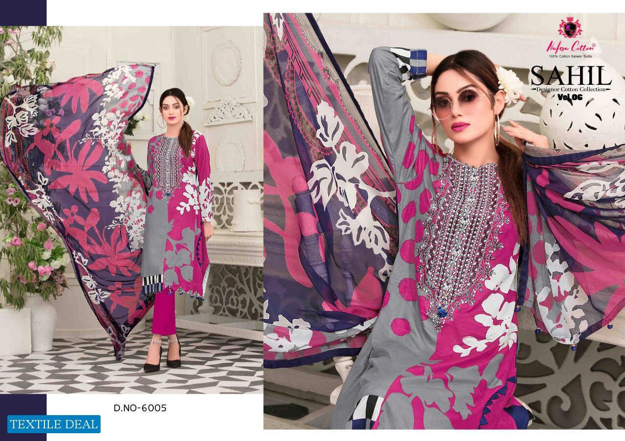 Nafisa Cotton Sahil Designer Cotton Vol-6 Wholesale Karachi Print Dress Material