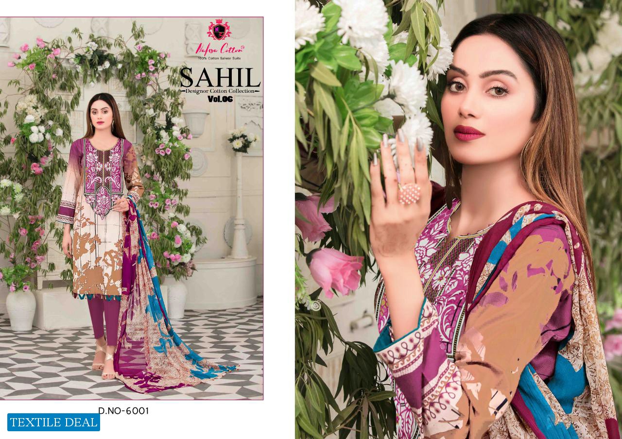 Nafisa Cotton Sahil Designer Cotton Vol-6 Wholesale Karachi Print Dress Material