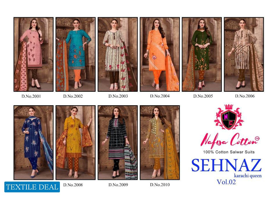 Nafisa Shehnaz Karachi Cotton Vol-2 wholesale Printed Dress Material