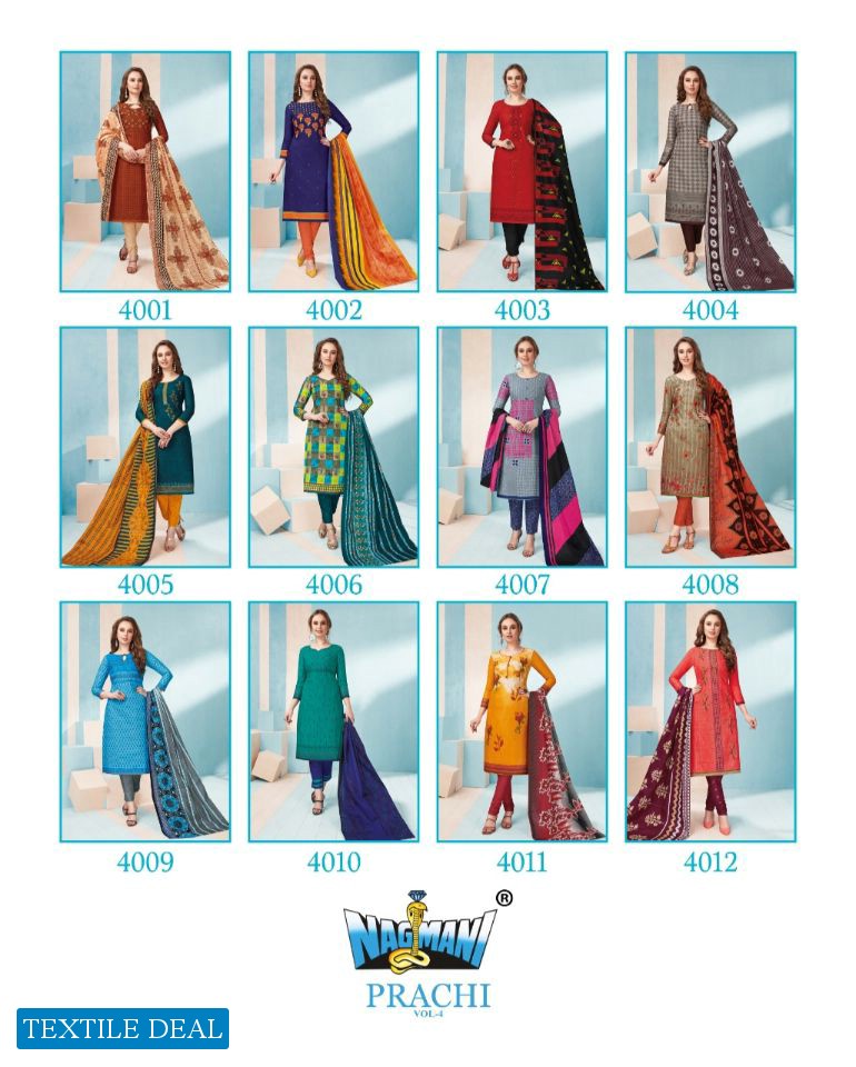 Nagmani prachi vol-4 wholesale printed Dress Material