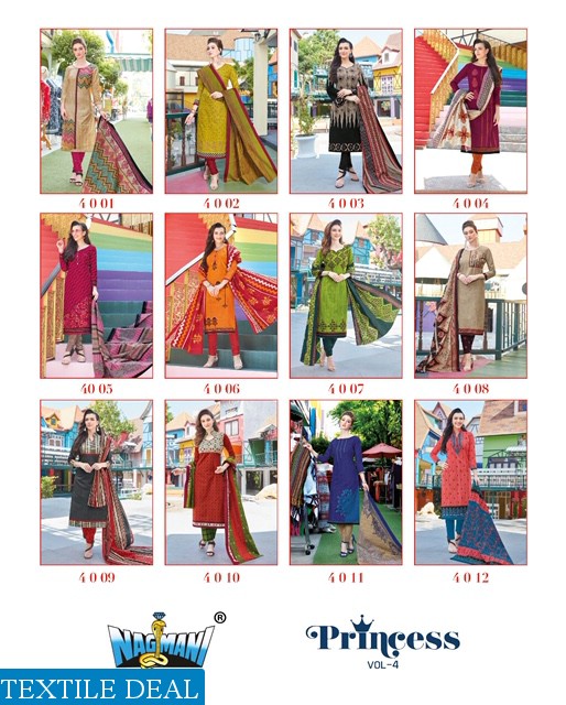 Nagmani princess Vol-4 Wholesale Printed Dress Material