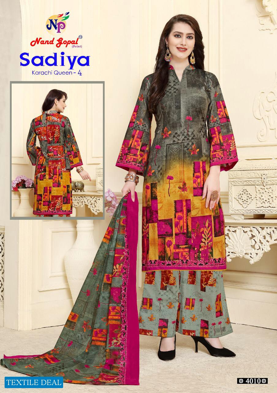 Nand Gopal Sadiya Karachi Vol-4 Wholesale Formal Dress Material