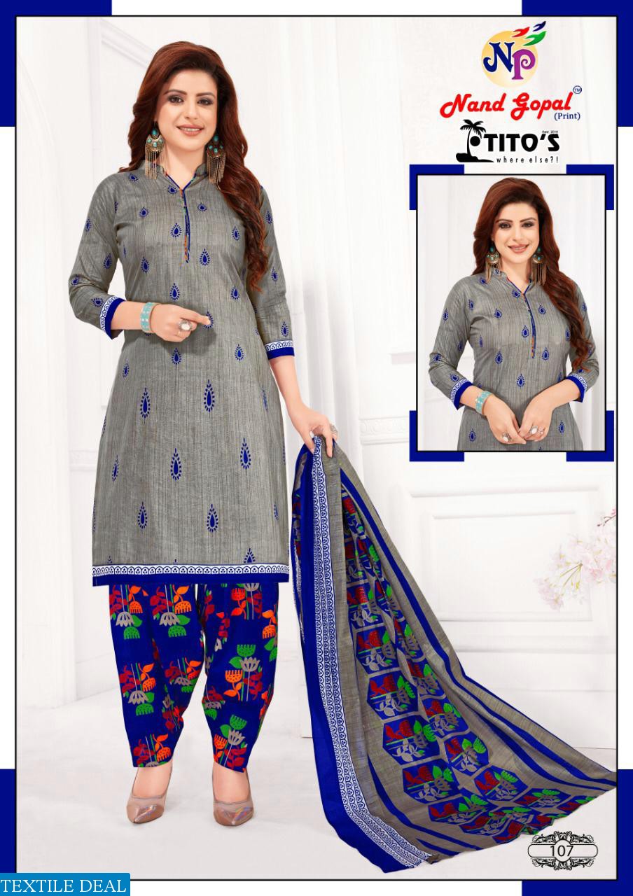 Nand Gopal Titos Wholesale Cotton Printed Dress Material