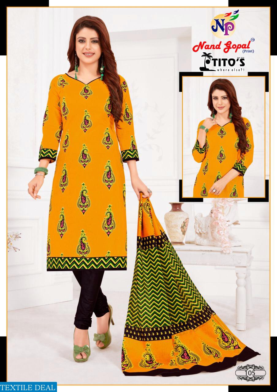 Nand Gopal Titos Wholesale Cotton Printed Dress Material