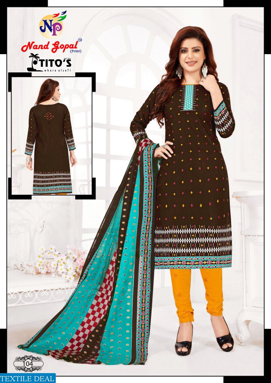 Nand Gopal Titos Wholesale Cotton Printed Dress Material