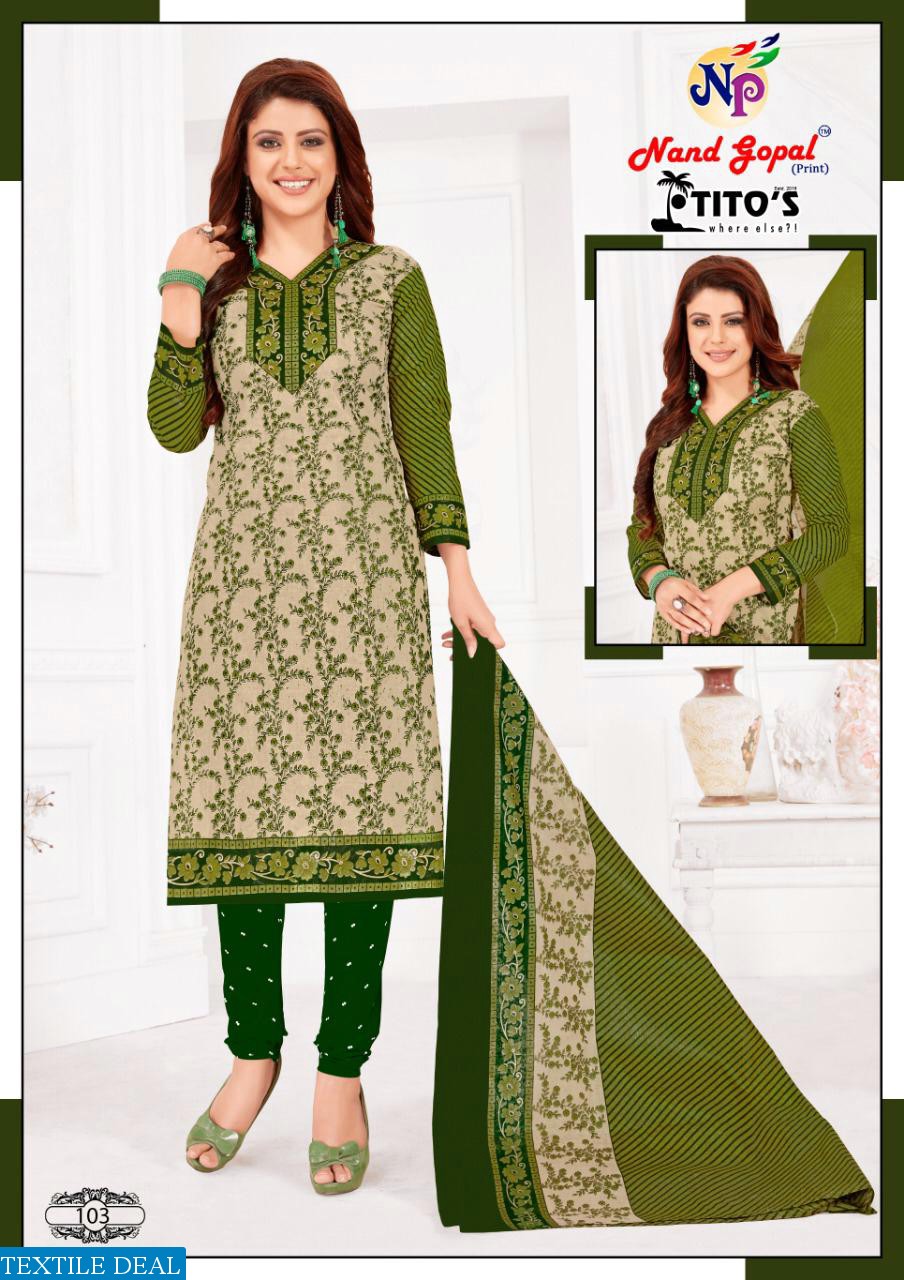 Nand Gopal Titos Wholesale Cotton Printed Dress Material