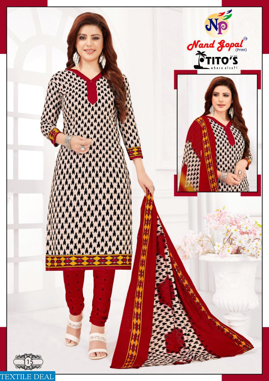 Nand Gopal Titos Wholesale Cotton Printed Dress Material