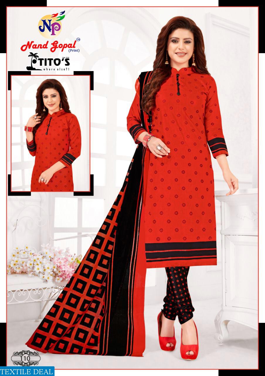 Nand Gopal Titos Wholesale Cotton Printed Dress Material